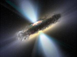 Černá díra s výtrysky hmoty v rentgenovém spektru Zdroj: wikipedia.org