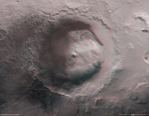 Pracoviště vozítka Curiosity - gigantický kráter Gale při pohledu z oběžné dráhy