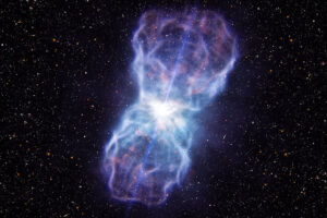 Představa odtoku hmoty z kvasaru SDSS J1106+1939