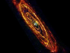 M31 - Galaxie v Andromedě, tak, jak ji viděl teleskop Herschel.