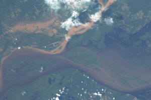 1300 kilometrů dlouhá brazilská řeka Rio Branco se vlévá do známějšího toku Rio Negro.