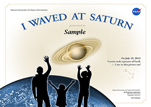 Wave at Saturn certifikát.