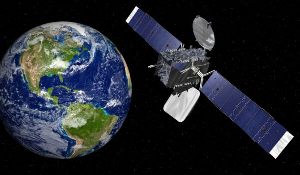Vizuializace družice Morelos na oběžné dráze