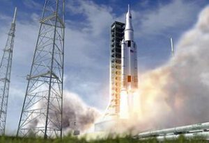 Start rakety SLS - zatím jen jako počítačová vizualizace