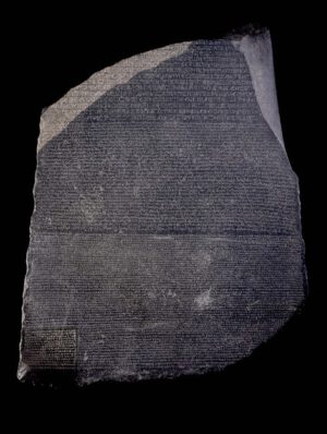Rosettská deska objevená roku 1799.