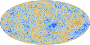 Kosmické mikrovlnné pozadí tak, jak jej viděl Planck.