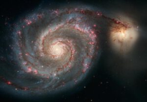 Whirlpool Galaxy, majestátní spirální galaxie M51 vzdálená od Země 23 milionů světelných let