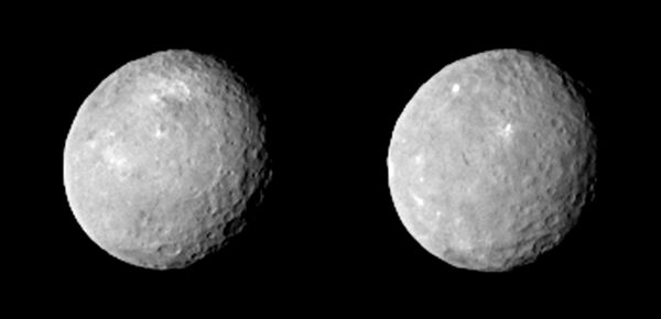Trpasličí planeta Ceres - foceno 12. února ze vzdálenosti 83 000 km.