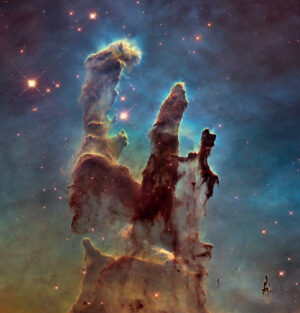 Sloupy stvoření při pohledu z Hubbleova dalekohledu.