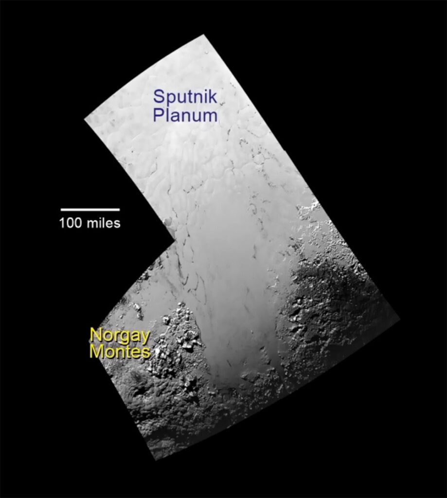 Okolí lokality Sputnik Planum