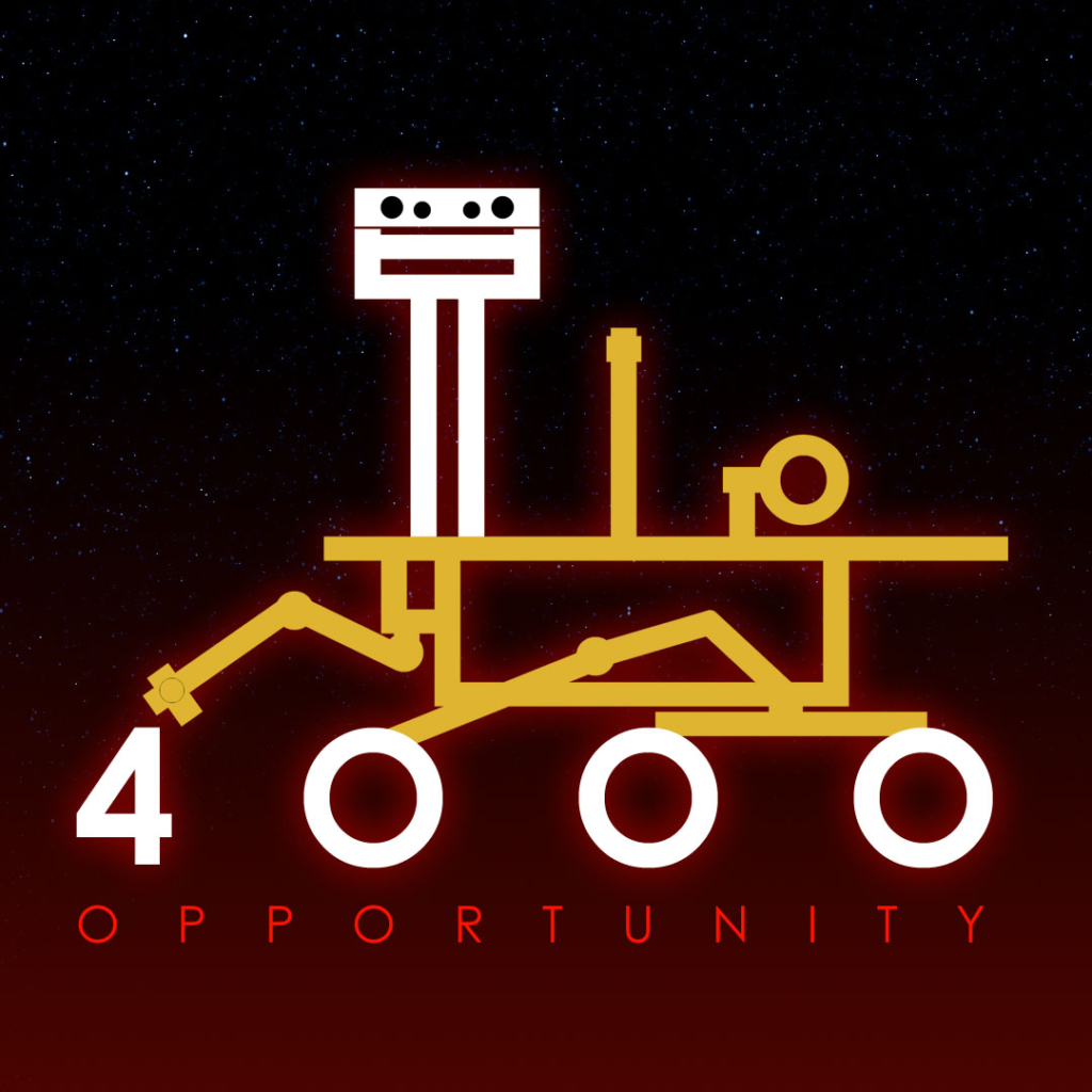 logo k 4000 solům Opportunity na Marsu. Autor: Glen Nagle