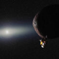 New Horizons v Kuiperově pásu v představě malíře. NASA/JHUAPL/SwRI/Alex Parker