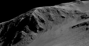 Slanotoky v kráteru Horowitz na Marsu. NASA/JPL-Caltech/Univ. of Arizona