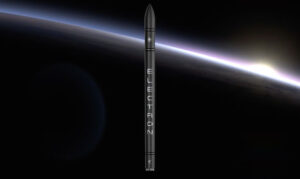Umělecká představa rakety Electron od firmy Rocket Lab