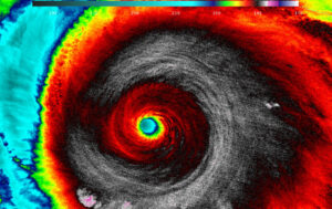 Infračervený snímek hurikánu Patricia
