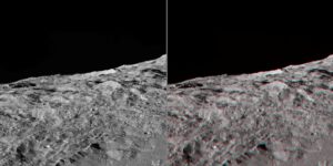 Ceres – oblast 60° jižně. Zdroj: NASA/JPL-Caltech/UCLA/MPS/DLR/IDA