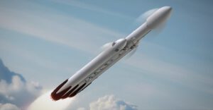 Umělecká představa o startu Falconu Heavy
