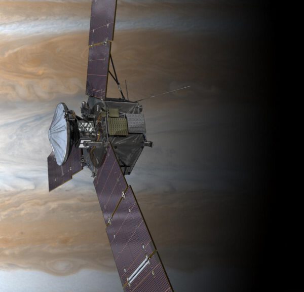 Sonda JUNO u Jupitera v představách umělce