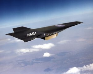 X-43A (umělecká představa) - současný držitel rychlostního rekordu pro jakýkoliv prodový motor - Mach 9.6.