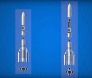 Ariane 62 (vlevo) a Ariane 64 (vpravo)