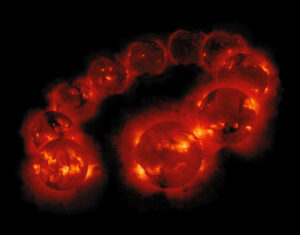 Kompozitní obrázek kompletního slunečního cyklu v rentgenové části spektra