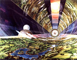Takto by mohla vypadat mezihvězdná loď Rama z románu A. Clárka (zdroj Rick Guidice NASA)