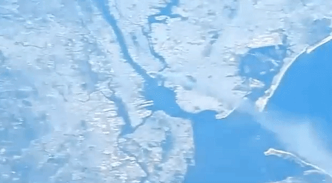 Výhled z ISS na New York 11. září 2001