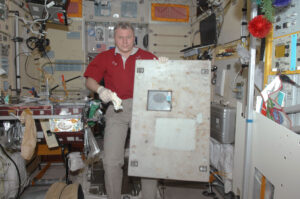 Oleg Novickij během svého prvního pobytu na ISS