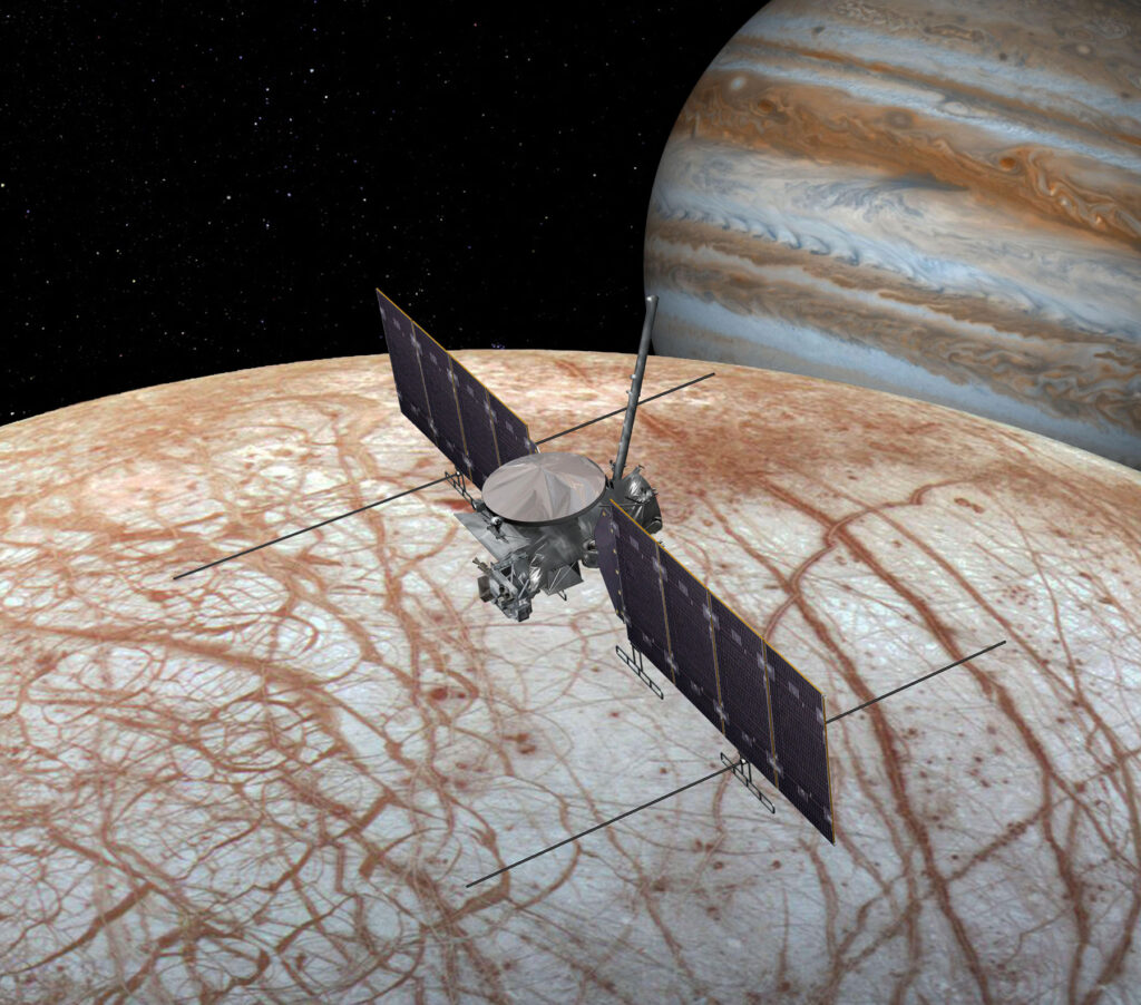 Vizualizace sondy Europa Clipper