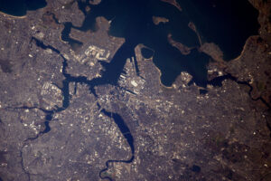 Zde máme Boston a jeho pobřeží. Mám rád 3D efekt mrakodrapů: pouze v Americe!