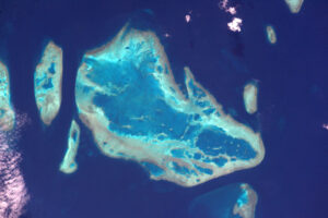 Nádherný atol u pobřeží Austrálie.