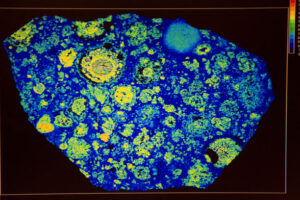 Chemická mapa marťanského meteoritu