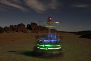 Noční fotografie z řádění roveru na Tenerife