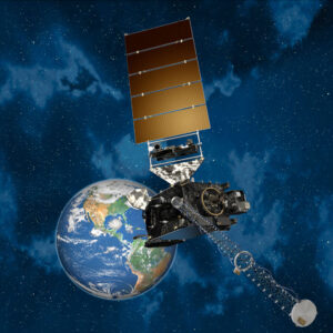 Vizualizace moderní řady družic GOES-R, kam patří i GOES-S.