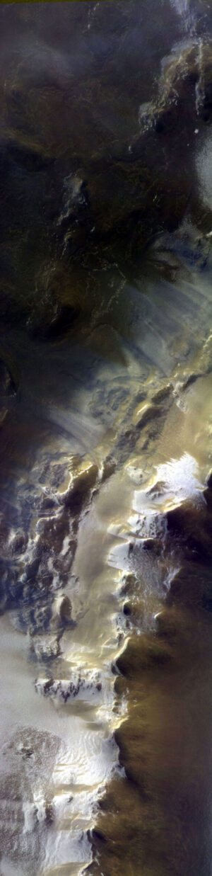 Koroljovův kráter na snímku ze sondy TGO.