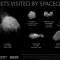 Komety fotografované sondami k roku 2014. NASA/JPL/Emily Lakdawalla