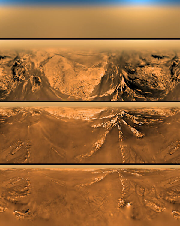 Scenérie Titanu z přistávající sondy Huygens