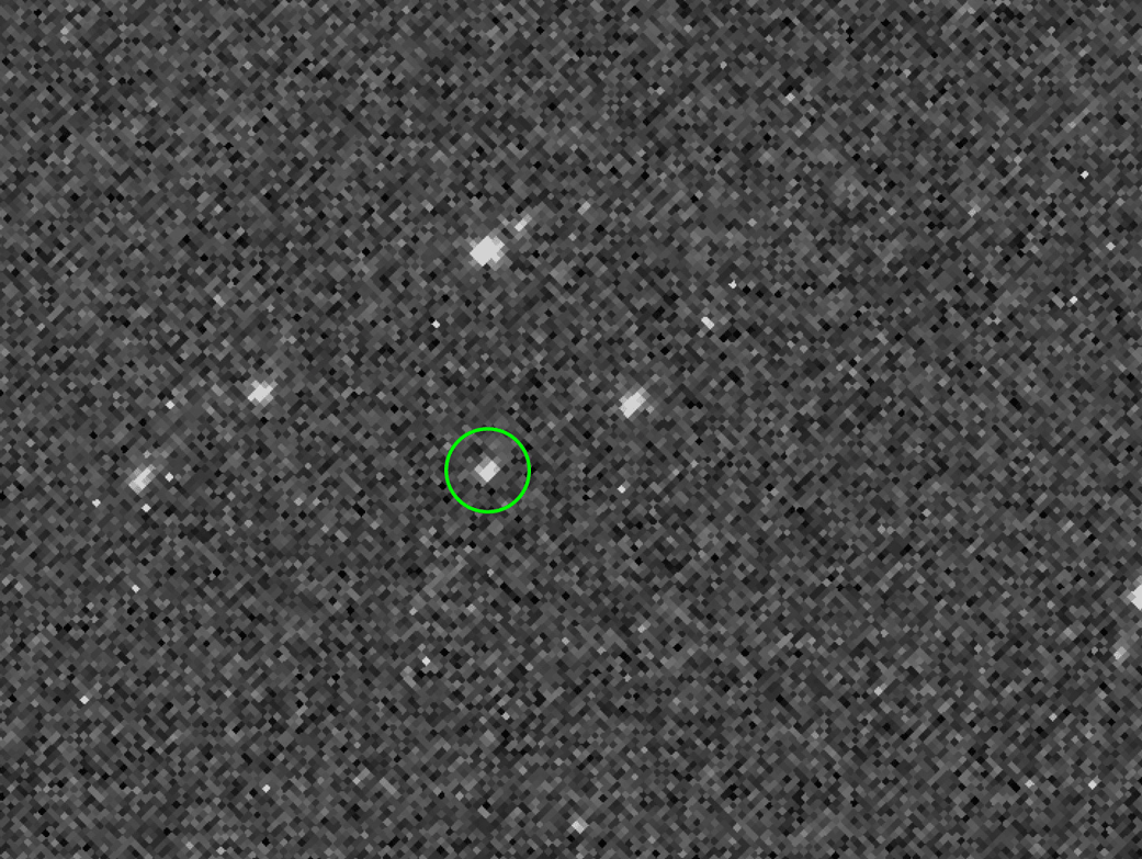 Asteroid Bennu vyfocený 17. srpna 2018 ze vzdálensoti 2,2 milionu kilometrů.