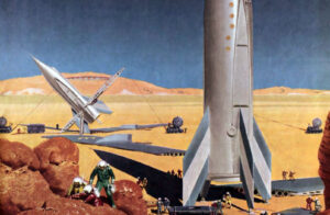 Takto si základnu na Marsu představoval Wernher von Braun.