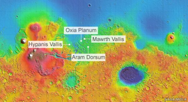 Do závěrečného výběru přistávacích lokalit se dostaly Oxia Planum a Mawrth Vallis.