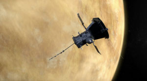 Vizualizace Parker Solar Probe u Venuše.