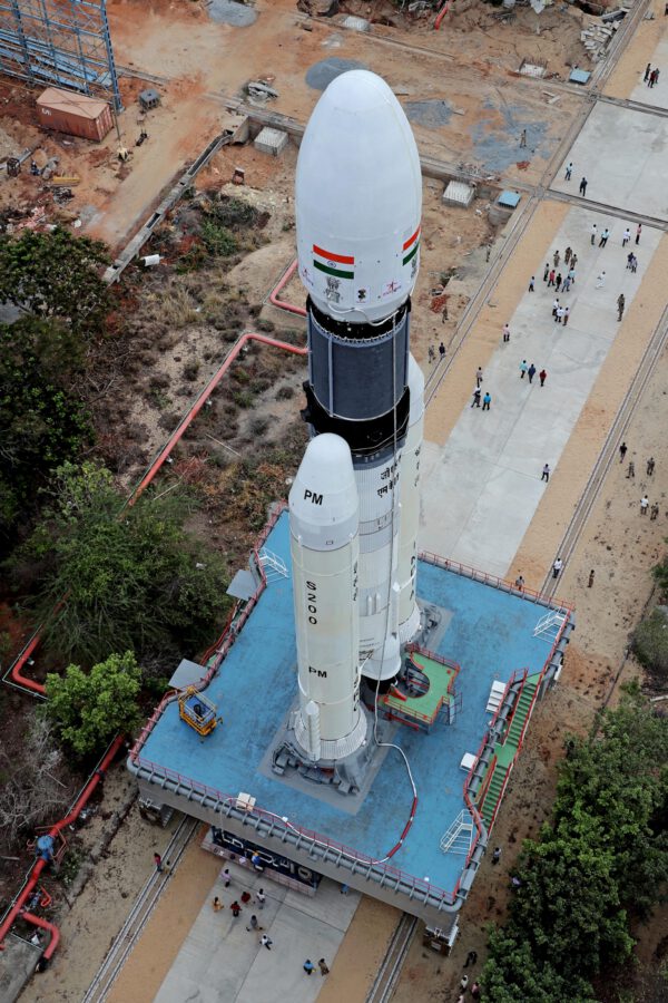 Raketa pro Chandrayaan 2 z nadhledu