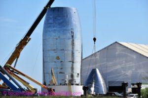 Aktuální stav horní části orbitálního prototypu lodi Starship na Boca Chica