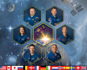 Plakát na motivy 60. dlouhodobé expedice na ISS.