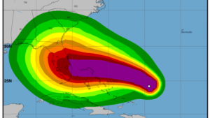 Předpoklad dalšího vývoje hurikánu Dorian