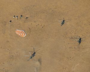Místo přistání Sojuzu MS-12