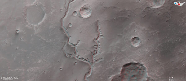 3D pohled na oblast Nirgal Vallis.