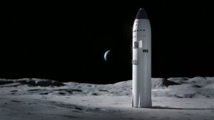 Koncept pilotované Starship na Měsíci