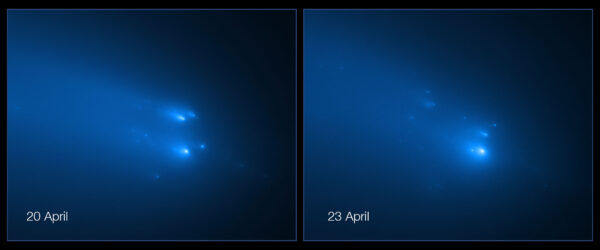 Rozpad komety ATLAS očima Hubbleova teleskopu.
