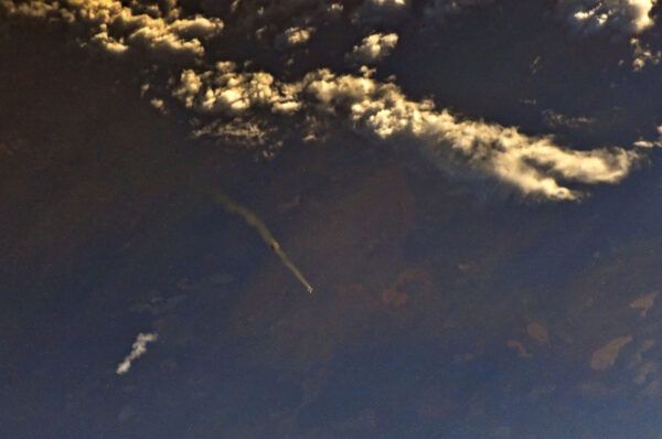 Ivan Vagner vyfotil z ISS startující Sojuz-2.1a